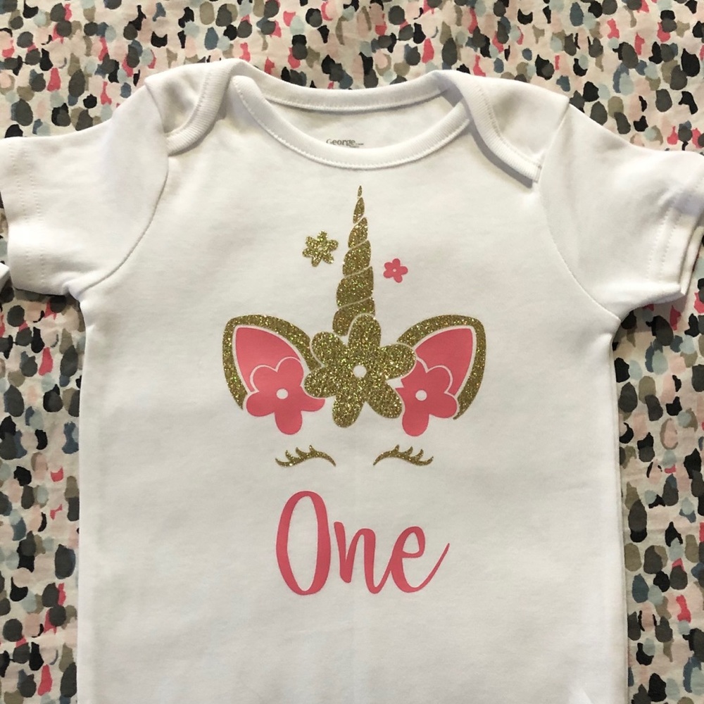 Customized babys first birthday onesie